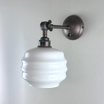 Old School Electric Deco Opal Wall Light - Adjustable Arm
