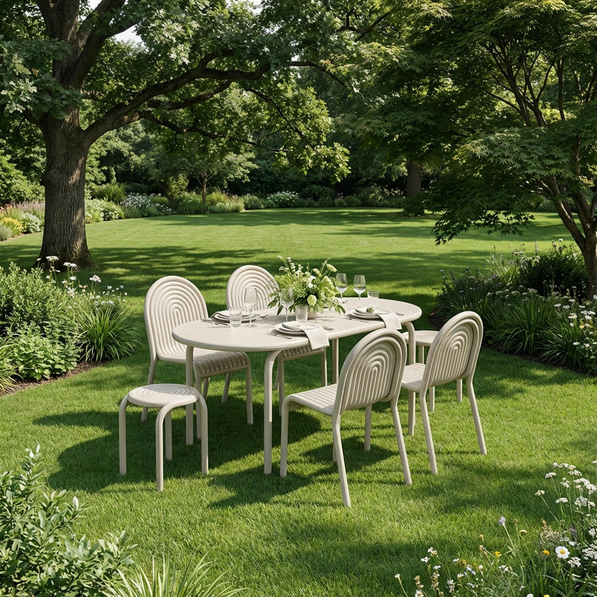Tom Dixon Groove Family Garden Dining Set - Curated by Holloways of Ludlow