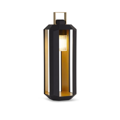 Outlet Cube Outdoor Light - Small, bronze and gold, battery