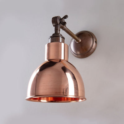 Old School Electric Churchill Wall Light : Adjustable Arm : Metal Shades