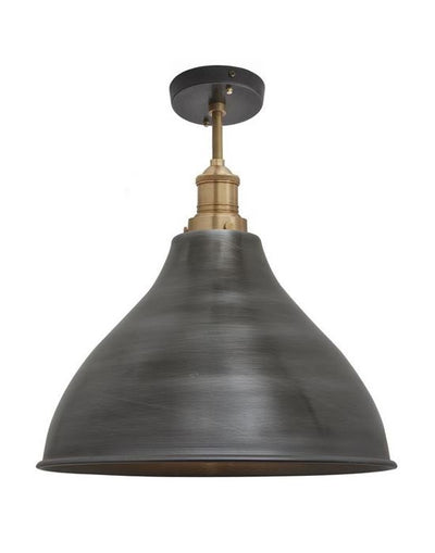 Industville Brooklyn Flush Ceiling Light - Cone Shade