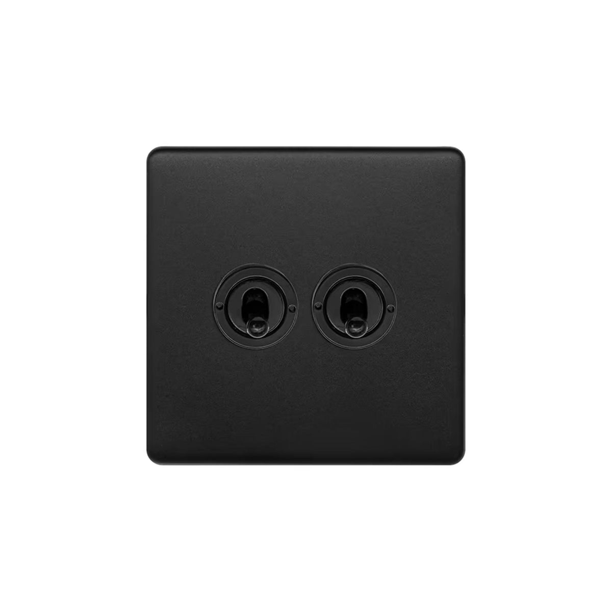 Soho Lighting Camden Collection Matt Black 20A 2 Gang 2 Way Toggle Switch