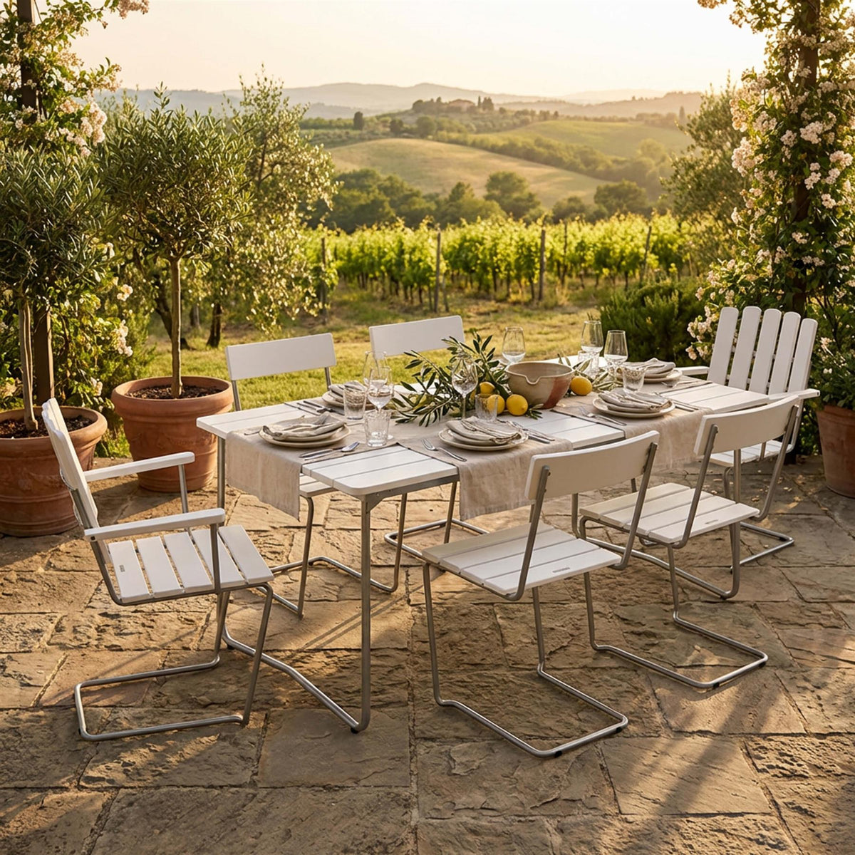 Grythyttan Stålmöbler Outdoor Dining Set - Large - Curated by Holloways of Ludlow