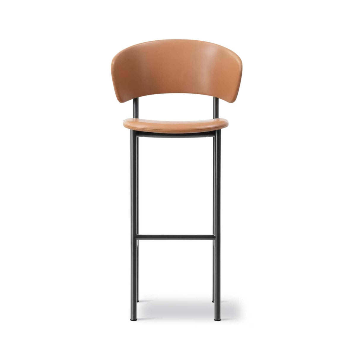 Fredericia Plan Arm Bar Stool with Metal Legs, Fully Upholstered