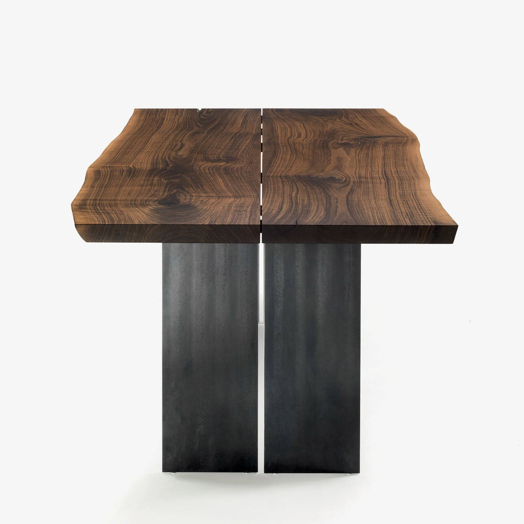 Outlet Riva 1920 plank natura table walnut split leg 220cm straight sides