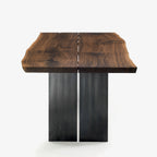 Outlet Riva 1920 plank natura table walnut split leg 220cm straight sides